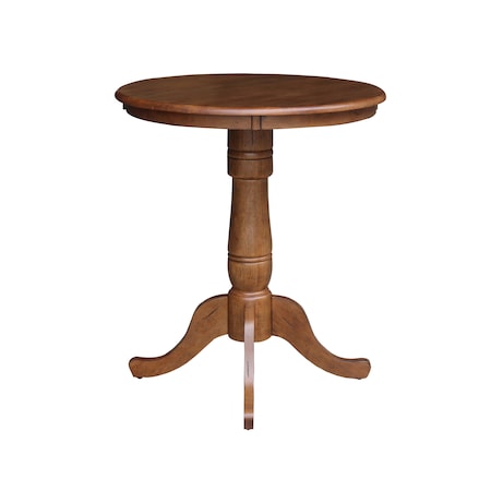 International Concepts Round 30 in Round Top Pedestal Table, 41.1 in Height, Distressed Oak, 30 in W, 30 in L, 41.1 in H K42-30RT-6B-2